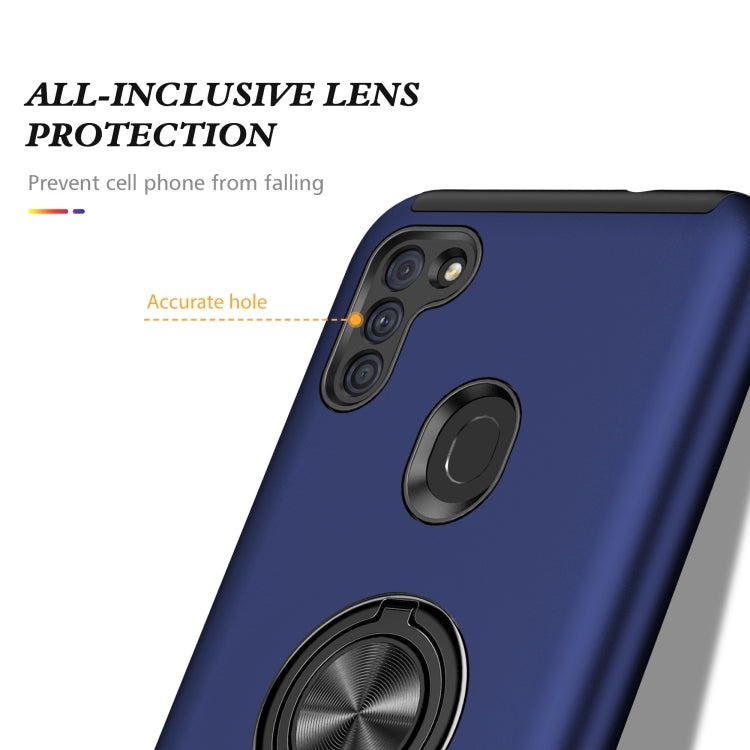 For Samsung Galaxy A11 PC + TPU Shockproof Magnetic Protective Case with Invisible Ring Holder
