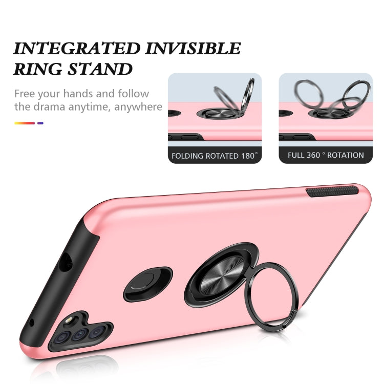 For Samsung Galaxy A11 PC + TPU Shockproof Magnetic Protective Case with Invisible Ring Holder