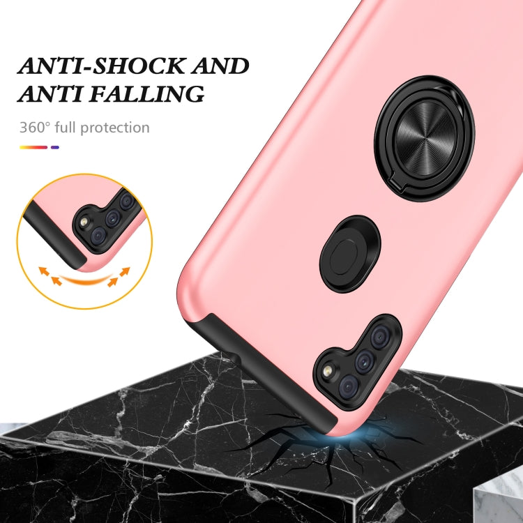 For Samsung Galaxy A11 PC + TPU Shockproof Magnetic Protective Case with Invisible Ring Holder