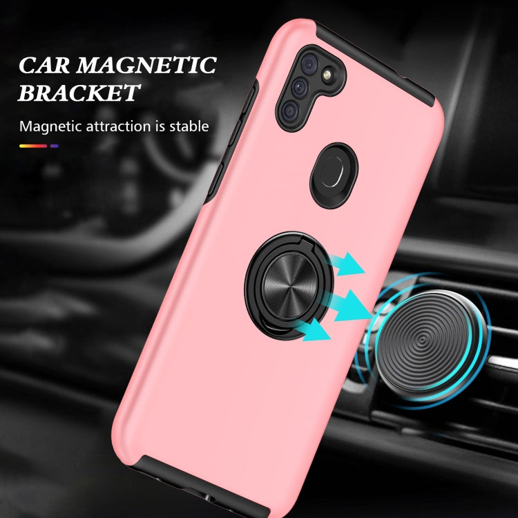 For Samsung Galaxy A11 PC + TPU Shockproof Magnetic Protective Case with Invisible Ring Holder