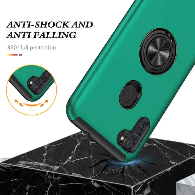 For Samsung Galaxy A11 PC + TPU Shockproof Magnetic Protective Case with Invisible Ring Holder