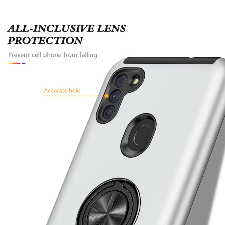 For Samsung Galaxy A11 PC + TPU Shockproof Magnetic Protective Case with Invisible Ring Holder