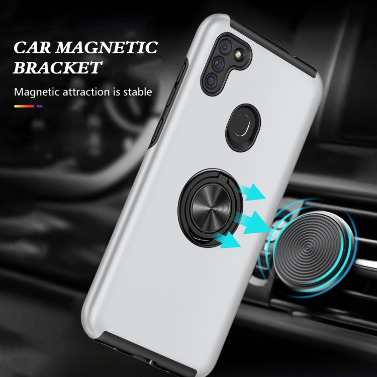 For Samsung Galaxy A11 PC + TPU Shockproof Magnetic Protective Case with Invisible Ring Holder