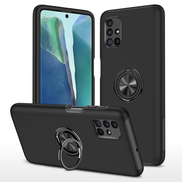 For Samsung Galaxy M51 PC + TPU Shockproof Magnetic Protective Case with Invisible Ring Holder