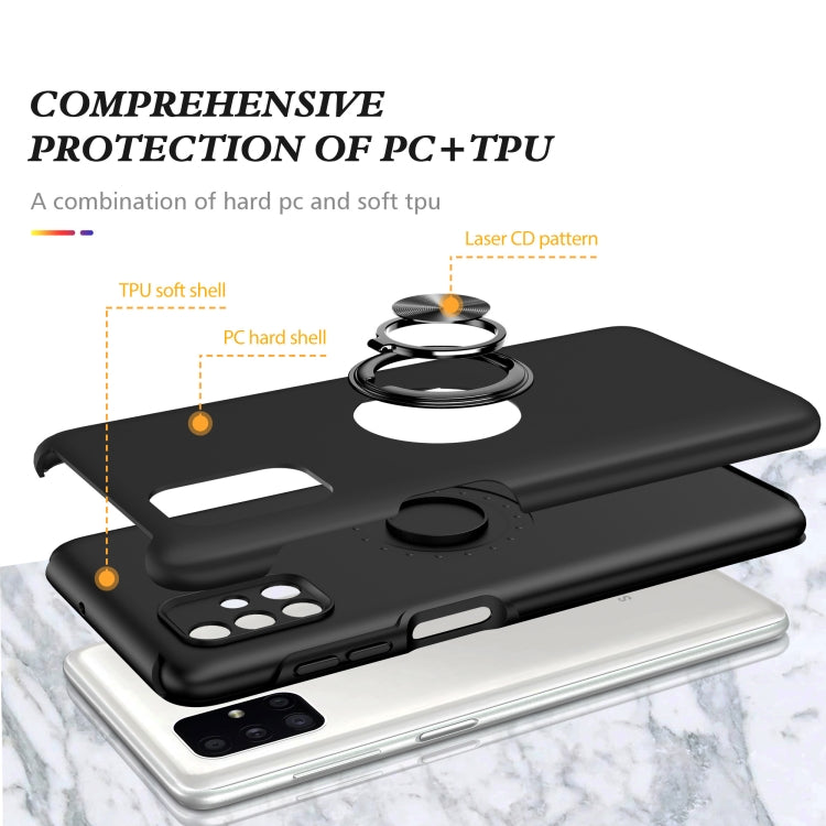 For Samsung Galaxy M51 PC + TPU Shockproof Magnetic Protective Case with Invisible Ring Holder