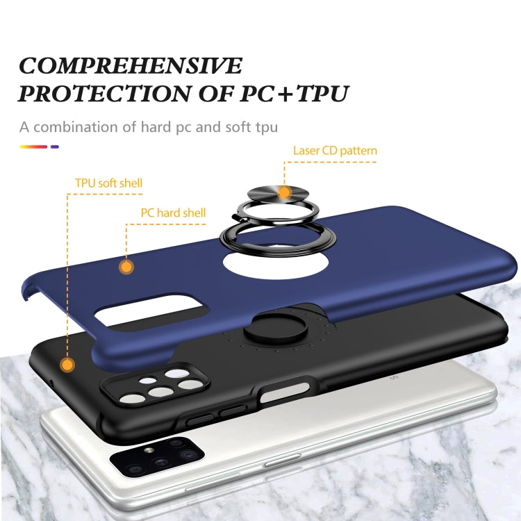 For Samsung Galaxy M51 PC + TPU Shockproof Magnetic Protective Case with Invisible Ring Holder