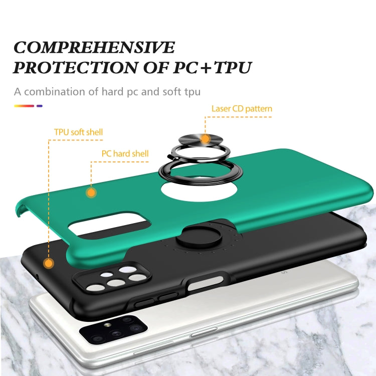 For Samsung Galaxy M51 PC + TPU Shockproof Magnetic Protective Case with Invisible Ring Holder