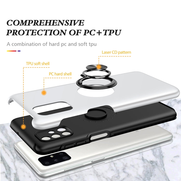 For Samsung Galaxy M51 PC + TPU Shockproof Magnetic Protective Case with Invisible Ring Holder