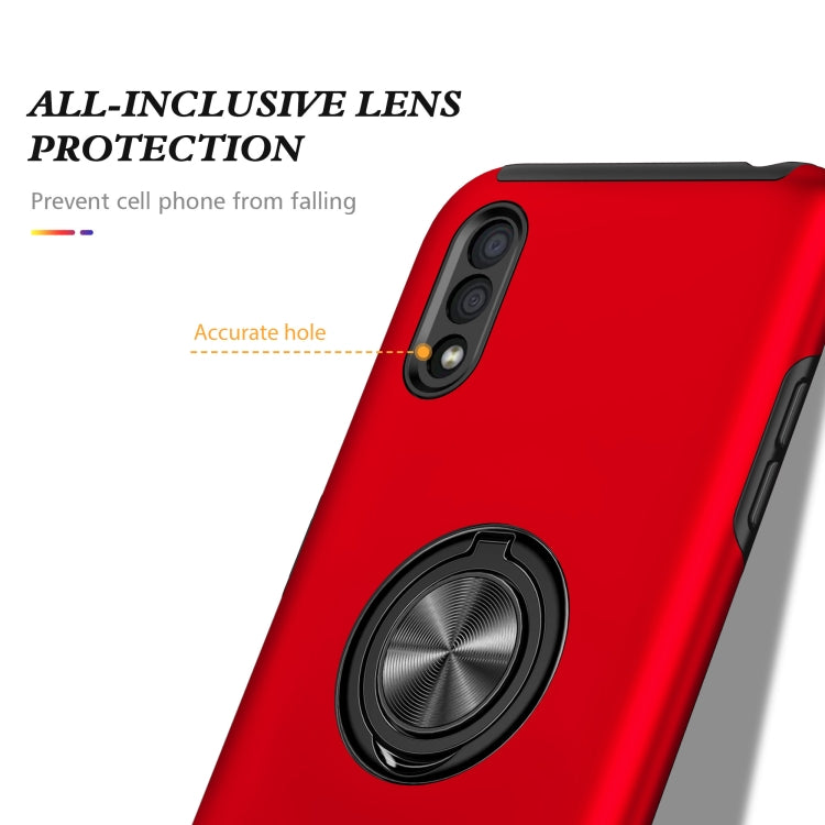 For Samsung Galaxy A01 PC + TPU Shockproof Magnetic Protective Case with Invisible Ring Holder