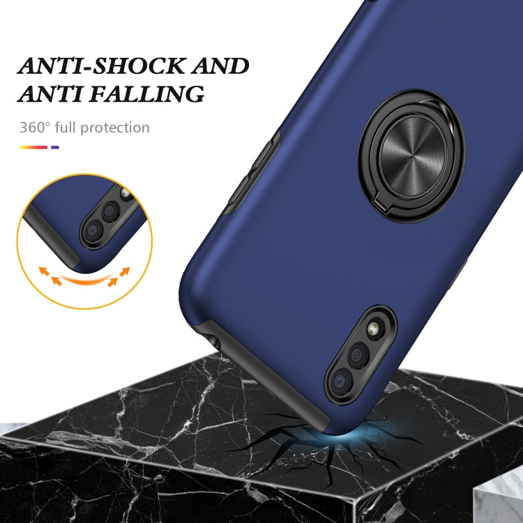 For Samsung Galaxy A01 PC + TPU Shockproof Magnetic Protective Case with Invisible Ring Holder