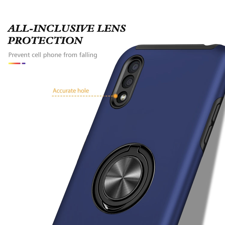For Samsung Galaxy A01 PC + TPU Shockproof Magnetic Protective Case with Invisible Ring Holder