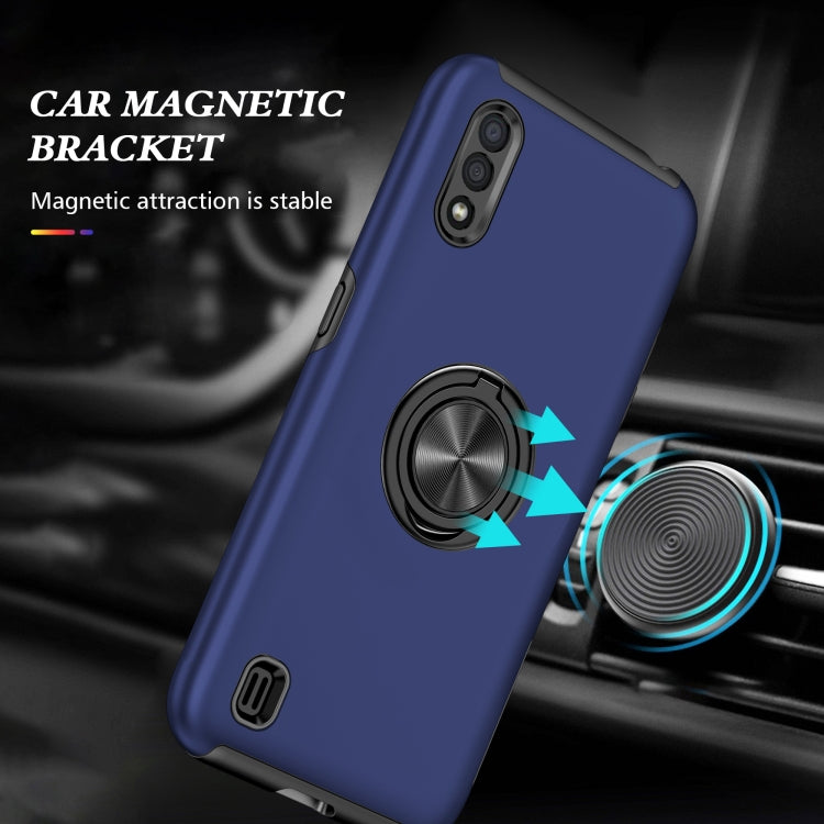 For Samsung Galaxy A01 PC + TPU Shockproof Magnetic Protective Case with Invisible Ring Holder