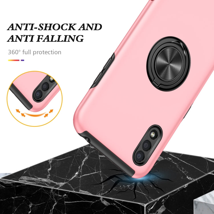 For Samsung Galaxy A01 PC + TPU Shockproof Magnetic Protective Case with Invisible Ring Holder