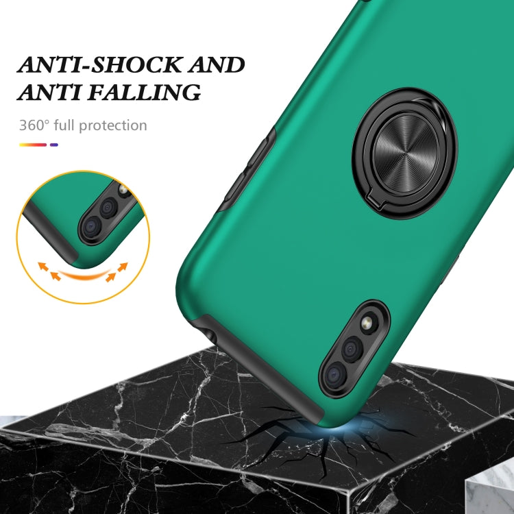 For Samsung Galaxy A01 PC + TPU Shockproof Magnetic Protective Case with Invisible Ring Holder