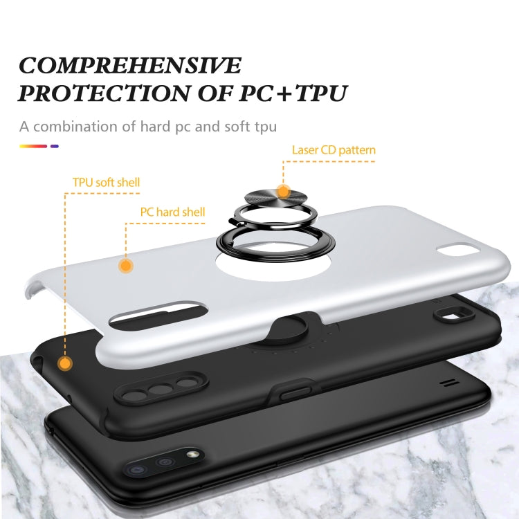 For Samsung Galaxy A01 PC + TPU Shockproof Magnetic Protective Case with Invisible Ring Holder