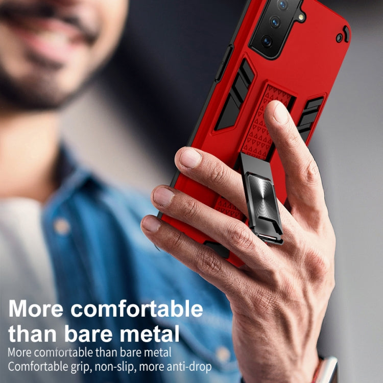 For Samsung Galaxy S21 FE 2 in 1 PC + TPU Shockproof Protective Case with Invisible Holder