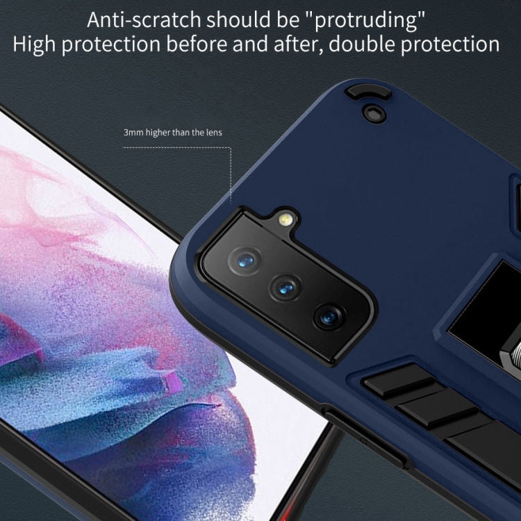 For Samsung Galaxy S21 FE 2 in 1 PC + TPU Shockproof Protective Case with Invisible Holder