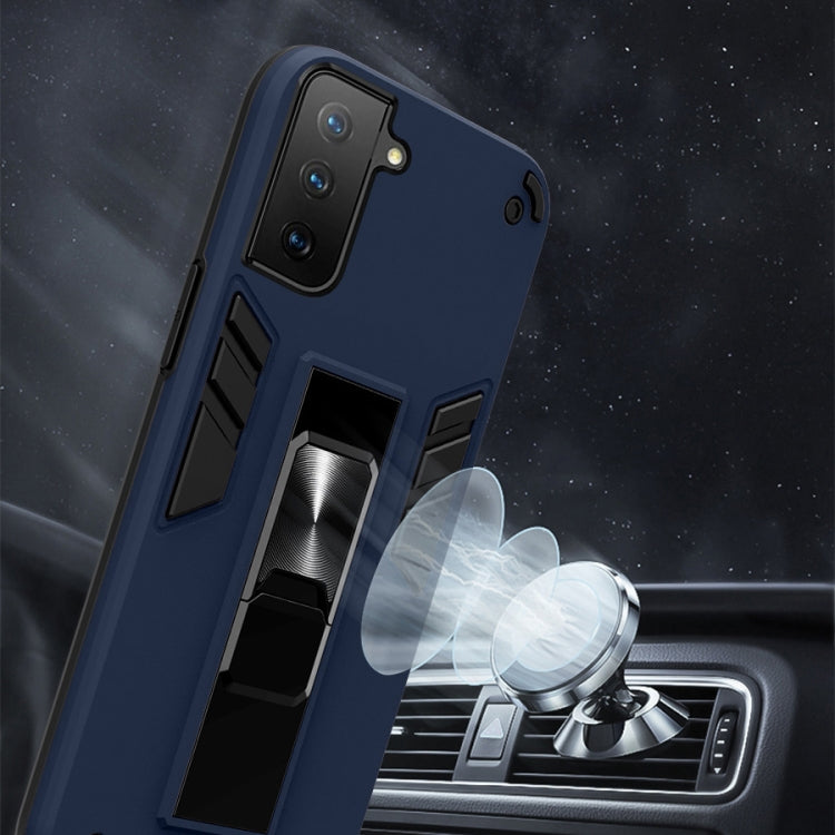 For Samsung Galaxy S21 FE 2 in 1 PC + TPU Shockproof Protective Case with Invisible Holder