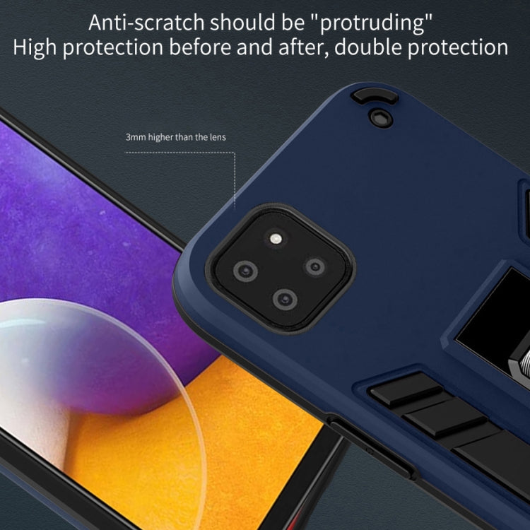 For Samsung Galaxy A22 5G 2 in 1 PC + TPU Shockproof Protective Case with Invisible Holder