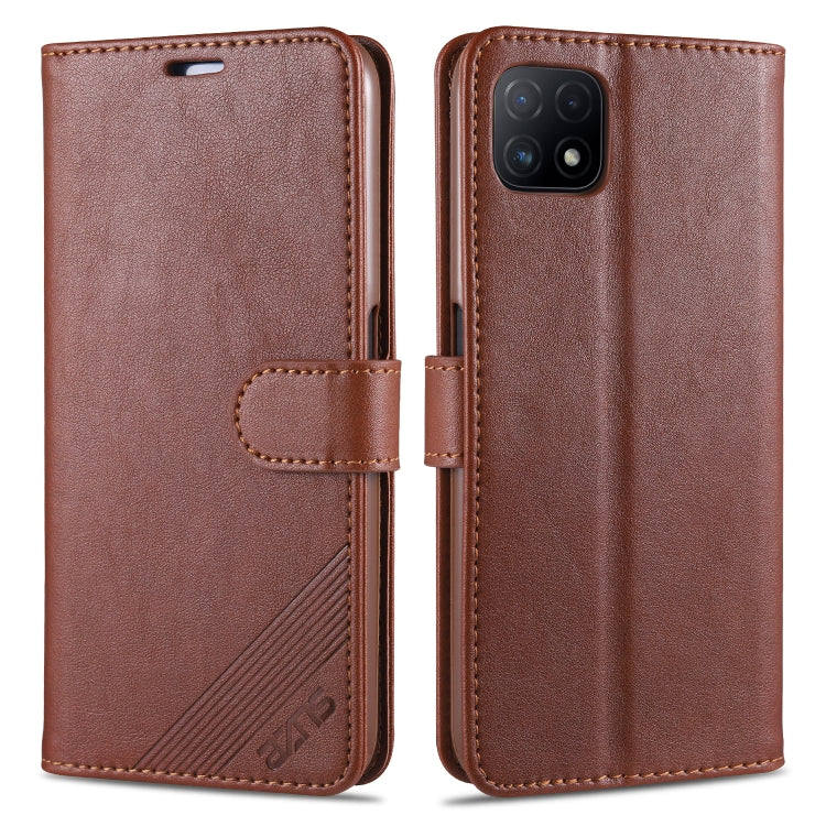 For OPPO A72 5G AZNS Sheepskin Texture Horizontal Flip Leather Case with Holder & Card Slots & Wallet