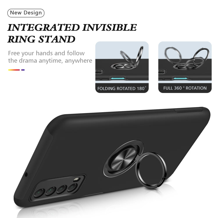 For Huawei Y7a PC + TPU Shockproof Magnetic Protective Case with Invisible Ring Holder