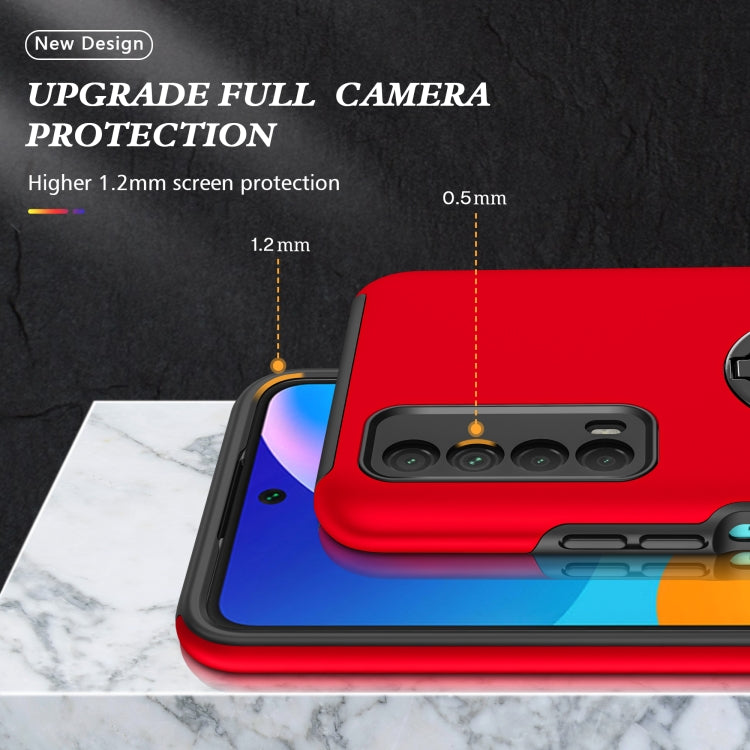 For Huawei Y7a PC + TPU Shockproof Magnetic Protective Case with Invisible Ring Holder