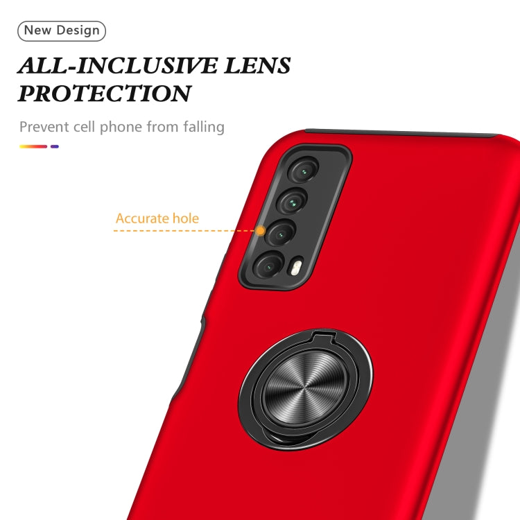 For Huawei Y7a PC + TPU Shockproof Magnetic Protective Case with Invisible Ring Holder