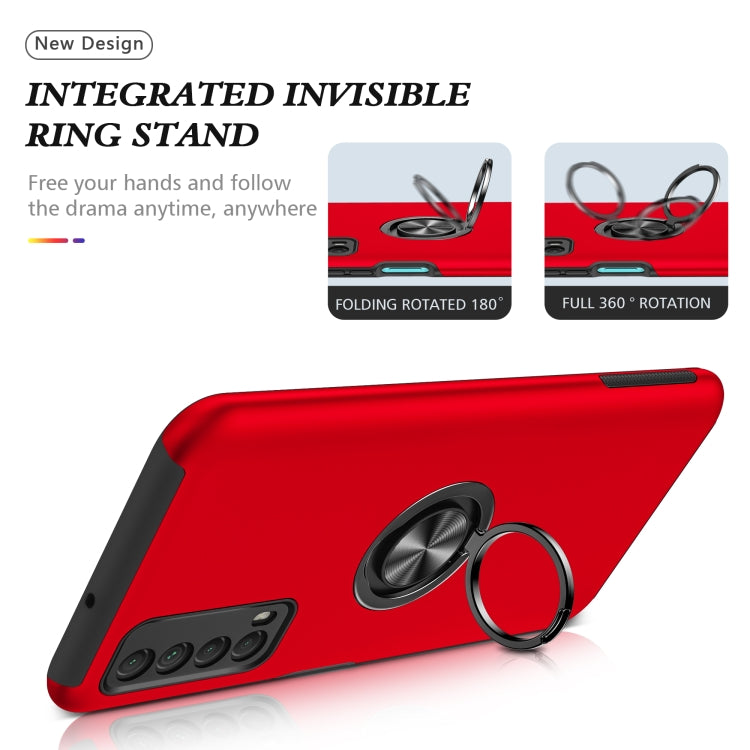 For Huawei Y7a PC + TPU Shockproof Magnetic Protective Case with Invisible Ring Holder