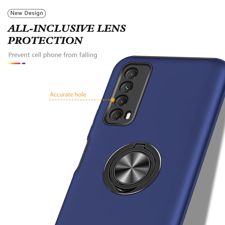 For Huawei Y7a PC + TPU Shockproof Magnetic Protective Case with Invisible Ring Holder