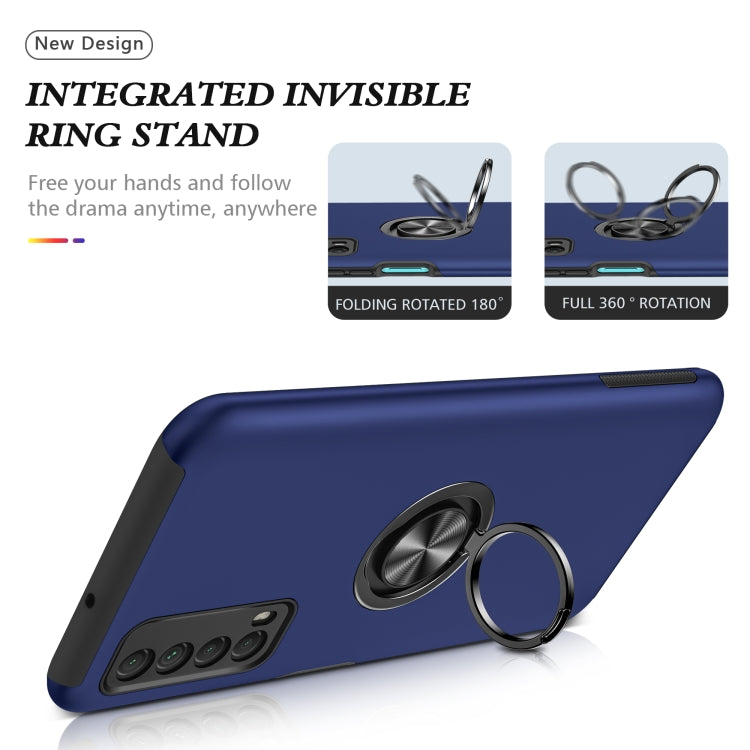 For Huawei Y7a PC + TPU Shockproof Magnetic Protective Case with Invisible Ring Holder