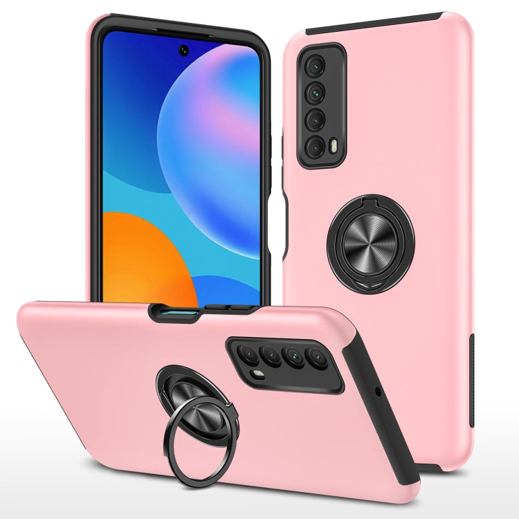 For Huawei Y7a PC + TPU Shockproof Magnetic Protective Case with Invisible Ring Holder