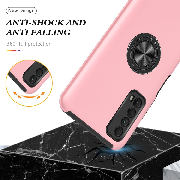 For Huawei Y7a PC + TPU Shockproof Magnetic Protective Case with Invisible Ring Holder