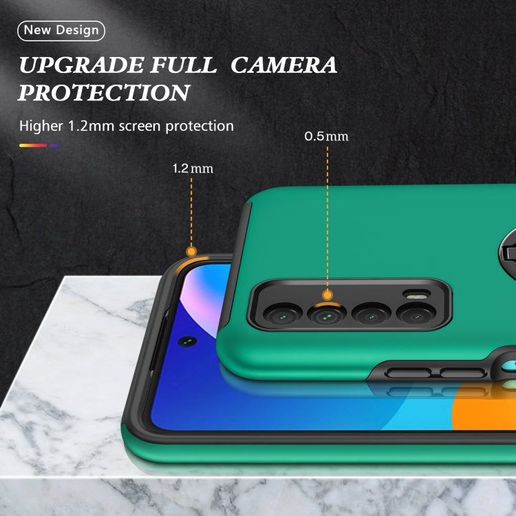 For Huawei Y7a PC + TPU Shockproof Magnetic Protective Case with Invisible Ring Holder