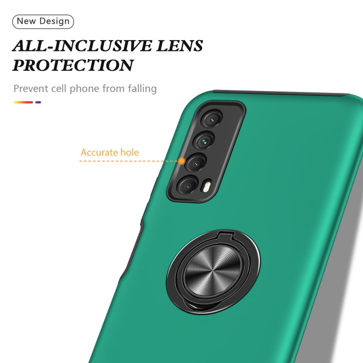 For Huawei Y7a PC + TPU Shockproof Magnetic Protective Case with Invisible Ring Holder