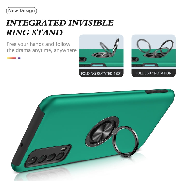 For Huawei Y7a PC + TPU Shockproof Magnetic Protective Case with Invisible Ring Holder