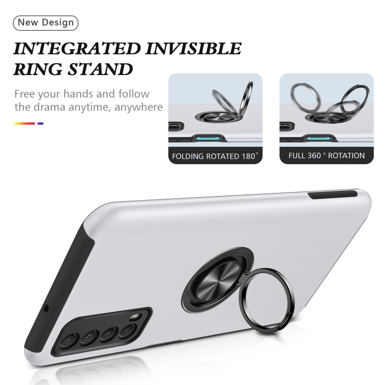 For Huawei Y7a PC + TPU Shockproof Magnetic Protective Case with Invisible Ring Holder