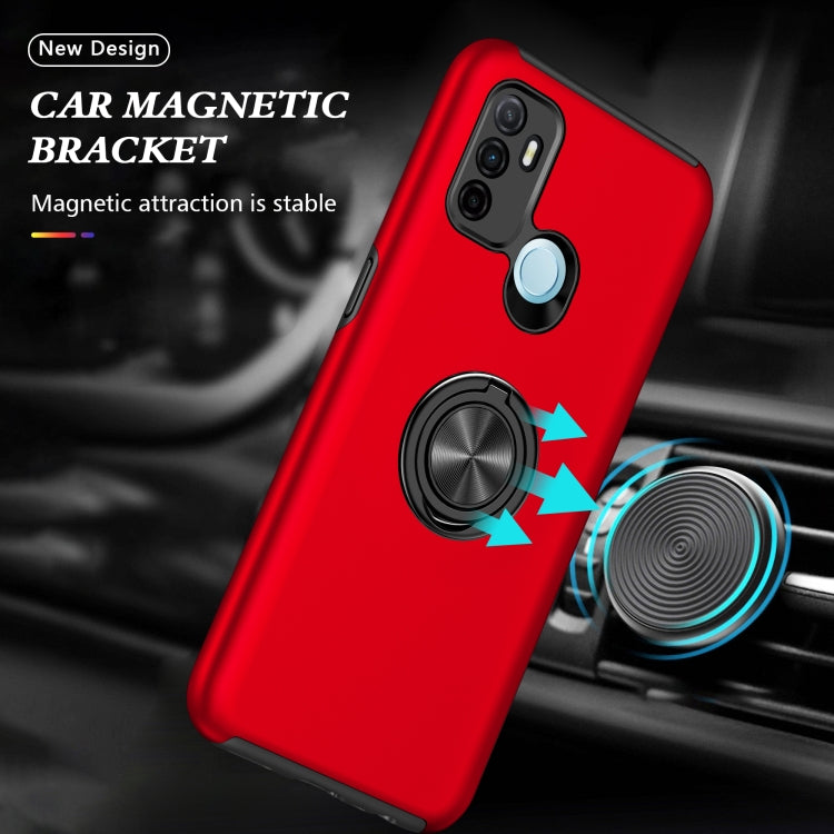 For OPPO A53 PC + TPU Shockproof Magnetic Protective Case with Invisible Ring Holder