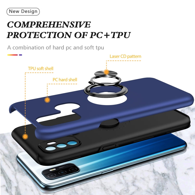 For OPPO A53 PC + TPU Shockproof Magnetic Protective Case with Invisible Ring Holder