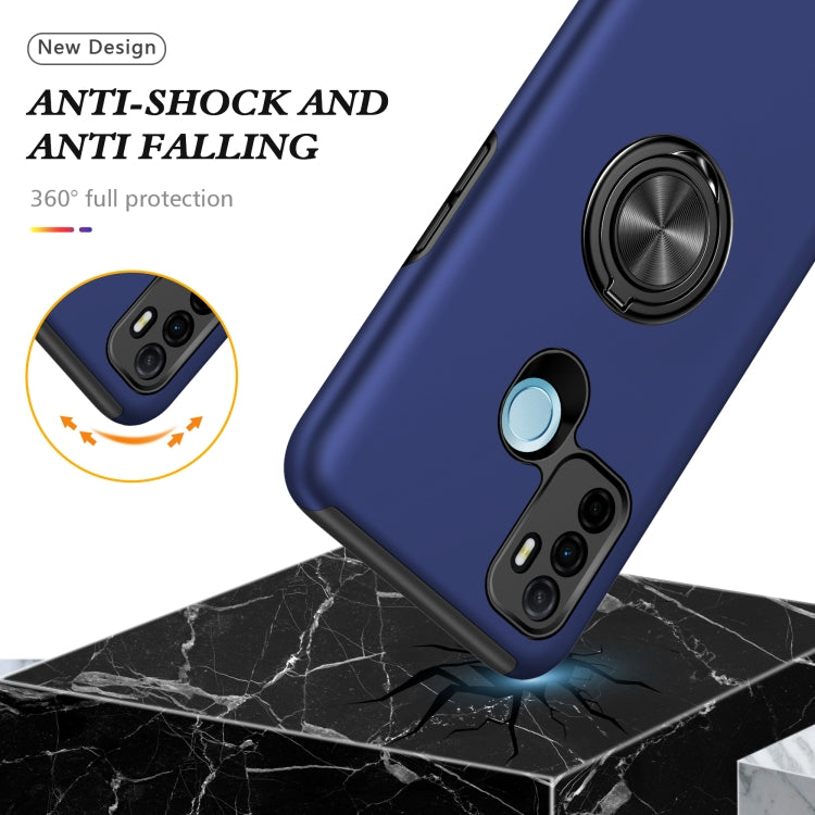 For OPPO A53 PC + TPU Shockproof Magnetic Protective Case with Invisible Ring Holder