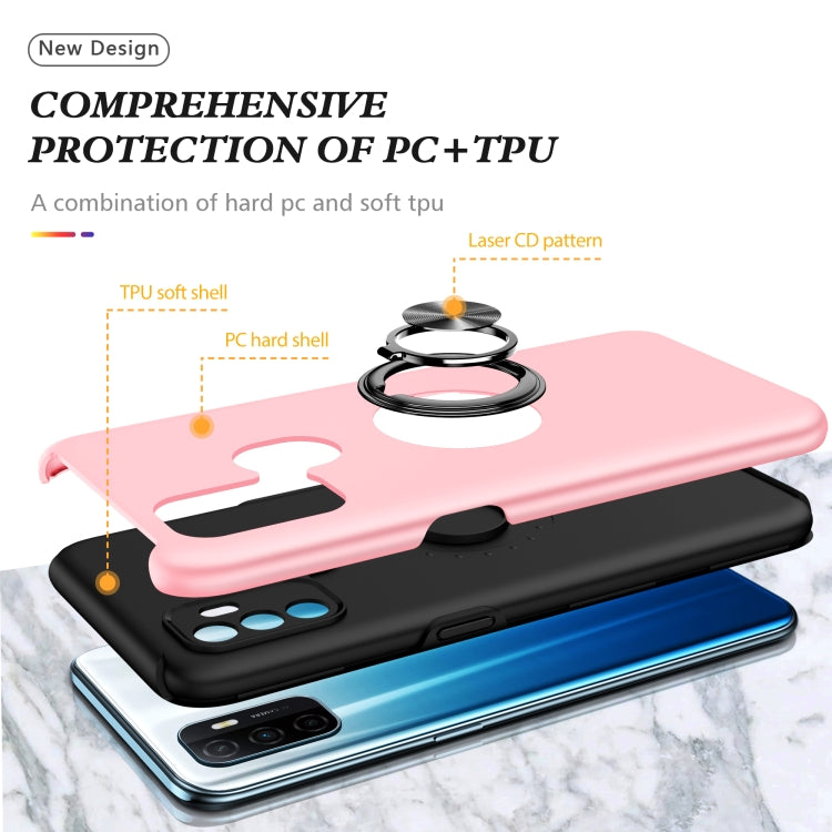 For OPPO A53 PC + TPU Shockproof Magnetic Protective Case with Invisible Ring Holder