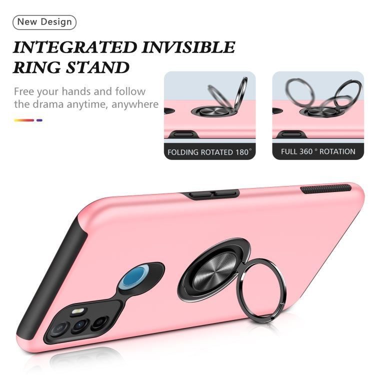 For OPPO A53 PC + TPU Shockproof Magnetic Protective Case with Invisible Ring Holder