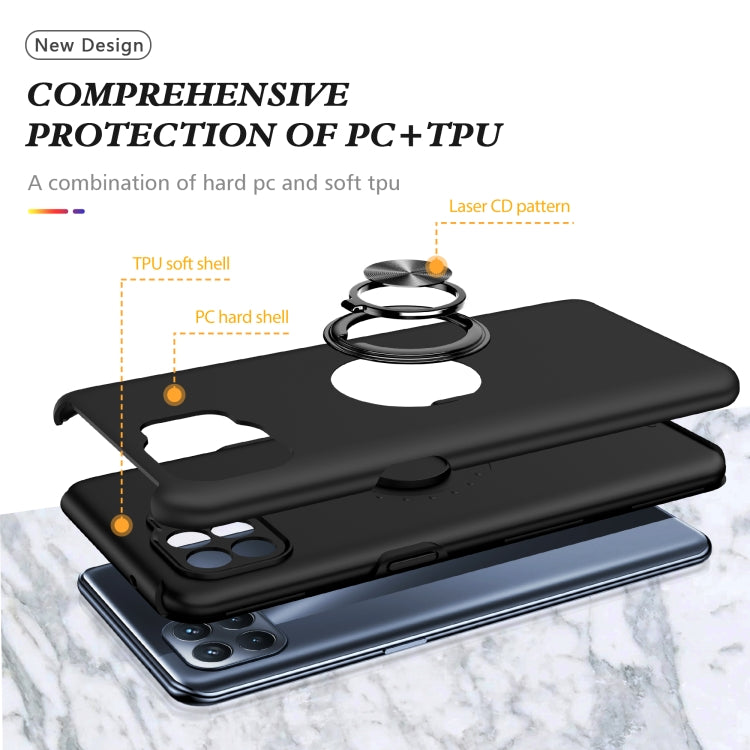 For OPPO A93 4G PC + TPU Shockproof Magnetic Protective Case with Invisible Ring Holder