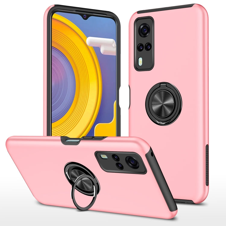 For vivo Y31 PC + TPU Shockproof Magnetic Protective Case with Invisible Ring Holder