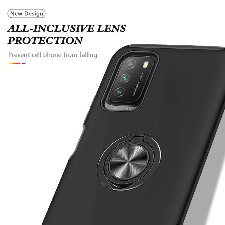 For Xiaomi Poco M3 PC + TPU Shockproof Magnetic Protective Case with Invisible Ring Holder