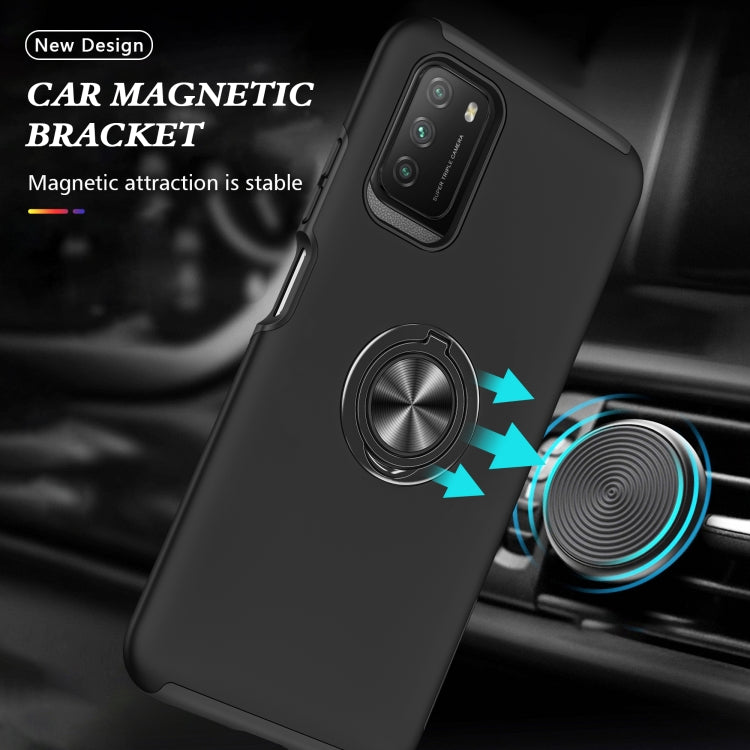 For Xiaomi Poco M3 PC + TPU Shockproof Magnetic Protective Case with Invisible Ring Holder
