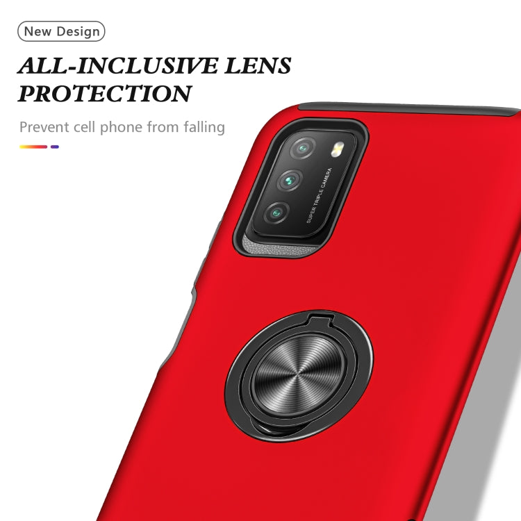 For Xiaomi Poco M3 PC + TPU Shockproof Magnetic Protective Case with Invisible Ring Holder