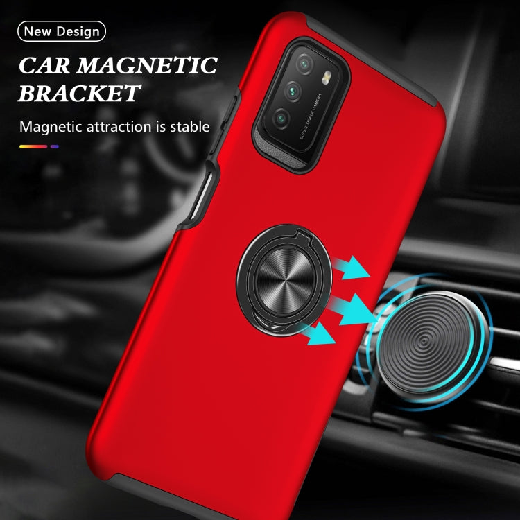 For Xiaomi Poco M3 PC + TPU Shockproof Magnetic Protective Case with Invisible Ring Holder