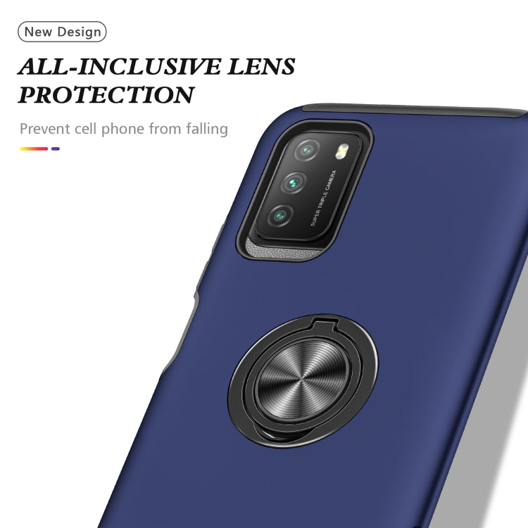 For Xiaomi Poco M3 PC + TPU Shockproof Magnetic Protective Case with Invisible Ring Holder