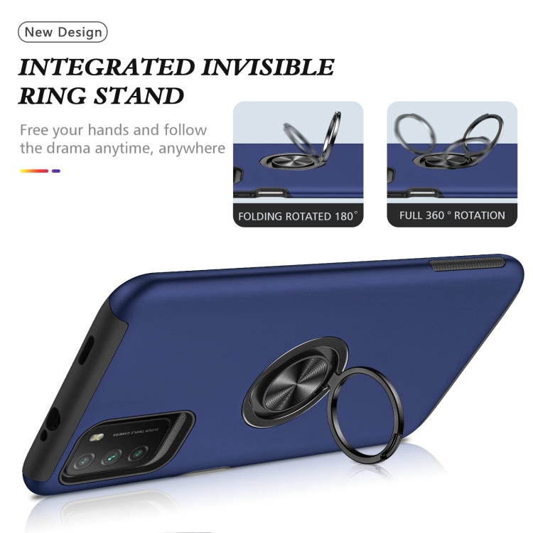 For Xiaomi Poco M3 PC + TPU Shockproof Magnetic Protective Case with Invisible Ring Holder