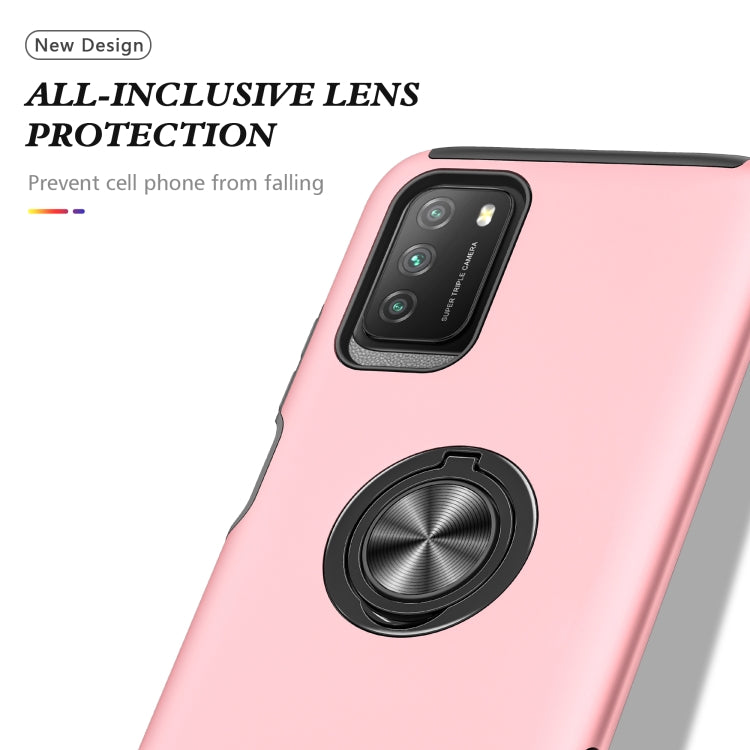 For Xiaomi Poco M3 PC + TPU Shockproof Magnetic Protective Case with Invisible Ring Holder